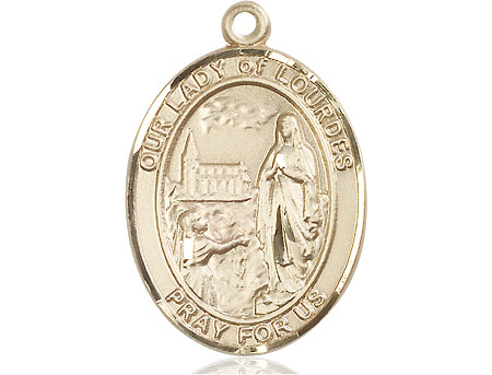 14kt Gold Our Lady of Lourdes Medal