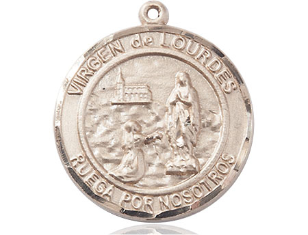 14kt Gold Virgen de Lourdes Medal