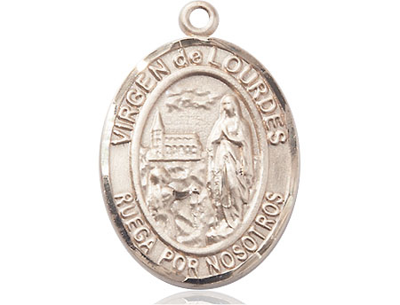 14kt Gold Virgen de Lourdes Medal