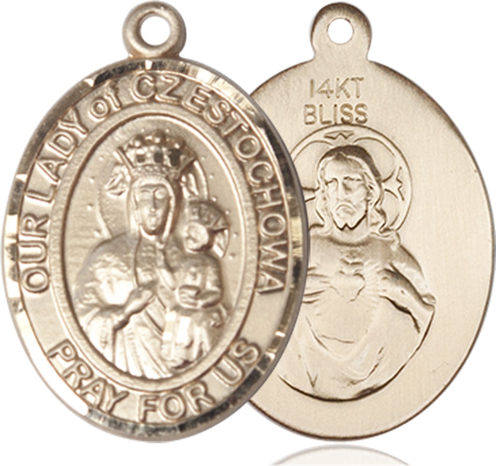 14kt Gold Our Lady of Czestochowa Medal