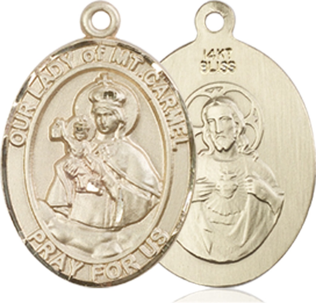 14kt Gold Our Lady of Mount Carmel Medal