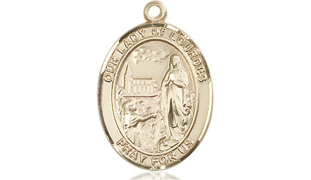 14kt Gold Our Lady of Lourdes Medal