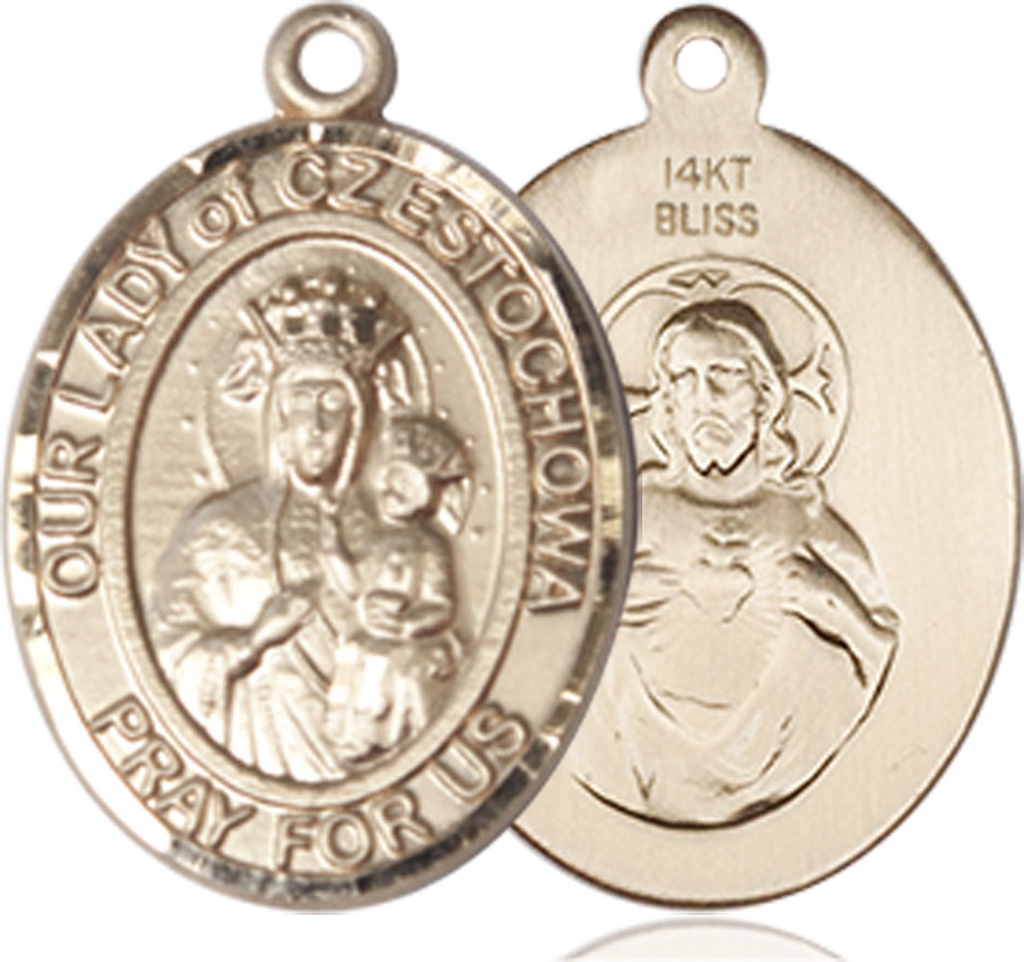14kt Gold Our Lady of Czestochowa Medal