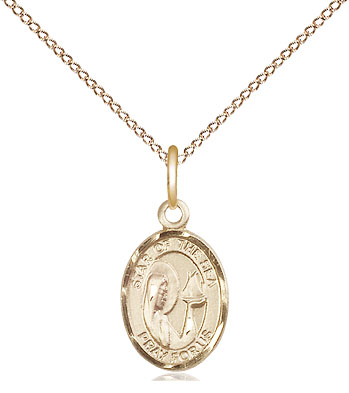 14kt Gold Filled Our Lady Star of the Sea Pendant on a 18 inch Gold Filled Light Curb chain