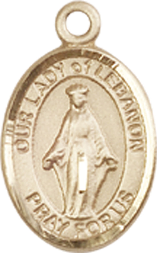 14kt Gold Our Lady of Lebanon Medal