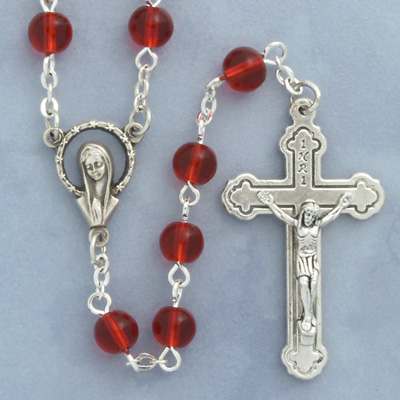 Rosary Glass Red 6Mm Round