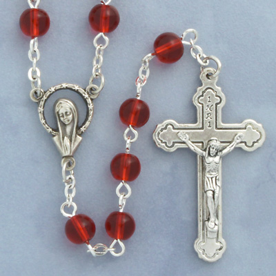Rosary Glass Red 6mm Round