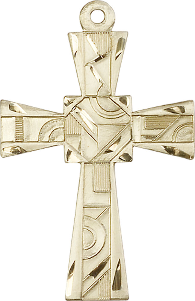 14kt Gold Filled Mosaic Cross Medal