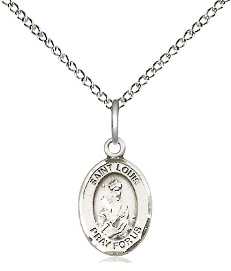 Sterling Silver Saint Louis Pendant on a 18 inch Sterling Silver Light Curb chain