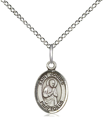 Sterling Silver Saint Isaac Jogues Pendant on a 18 inch Sterling Silver Light Curb chain