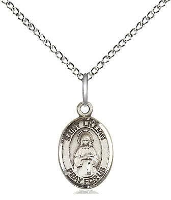 Sterling Silver Saint Lillian Pendant on a 18 inch Sterling Silver Light Curb chain