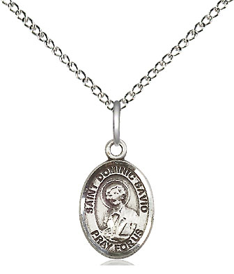 Sterling Silver Saint Dominic Savio Pendant on a 18 inch Sterling Silver Light Curb chain
