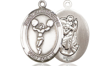 Sterling Silver Saint Christopher Cheerleading Medal