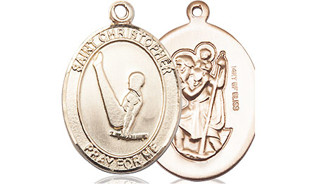 14kt Gold Filled Saint Christopher Gymnastics Medal