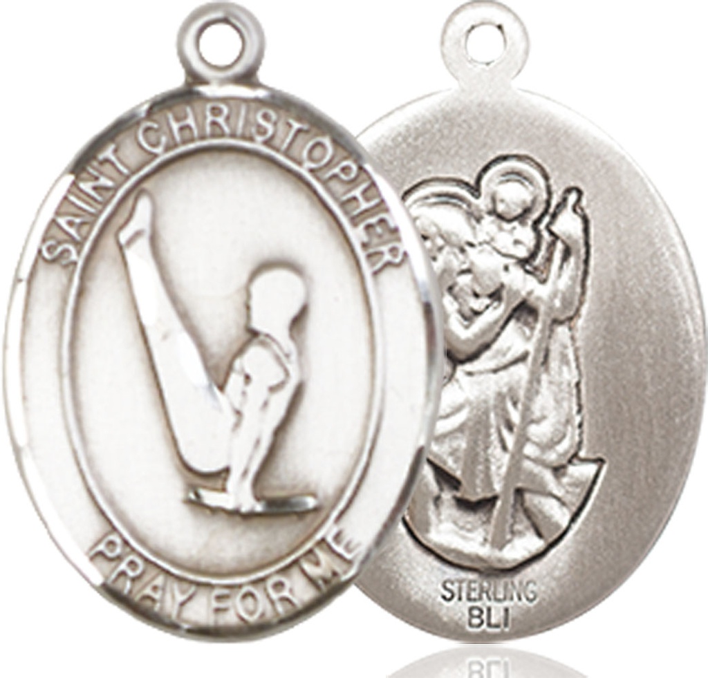 Sterling Silver Saint Christopher Gymnastics Medal