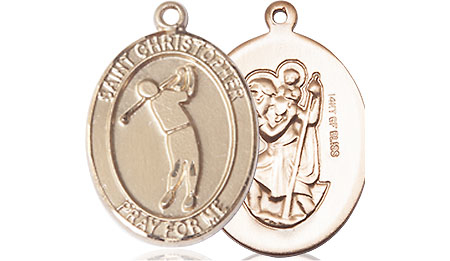 14kt Gold Filled Saint Christopher Golf Medal