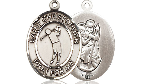 Sterling Silver Saint Christopher Golf Medal