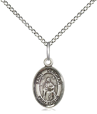 Sterling Silver Saint Deborah Pendant on a 18 inch Sterling Silver Light Curb chain