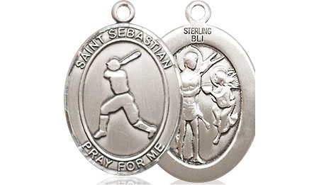 Sterling Silver Saint Sebastian Baseball Medal