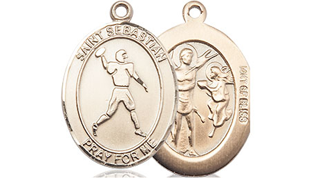 14kt Gold Filled Saint Sebastian Football Medal