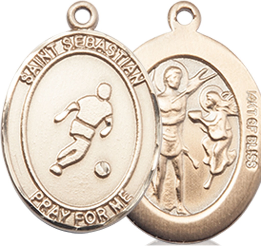14kt Gold Filled Saint Sebastian Soccer Medal
