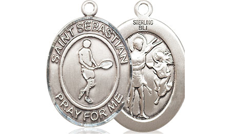 Sterling Silver Saint Sebastian Tennis Medal
