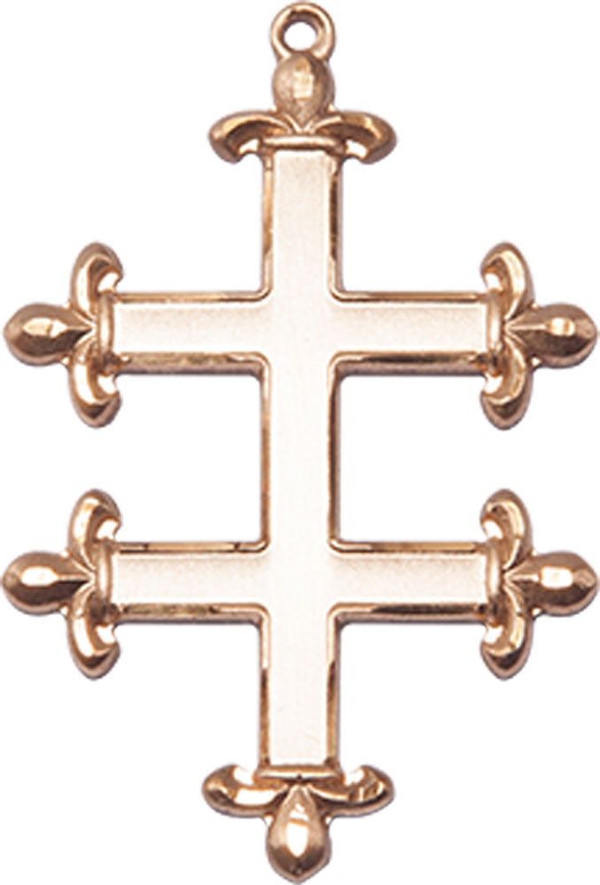 14kt Gold Filled Cross of Lorraine Medal