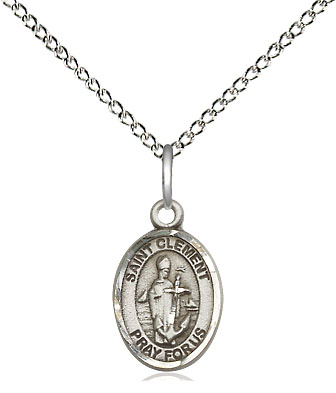 Sterling Silver Saint Clement Pendant on a 18 inch Sterling Silver Light Curb chain