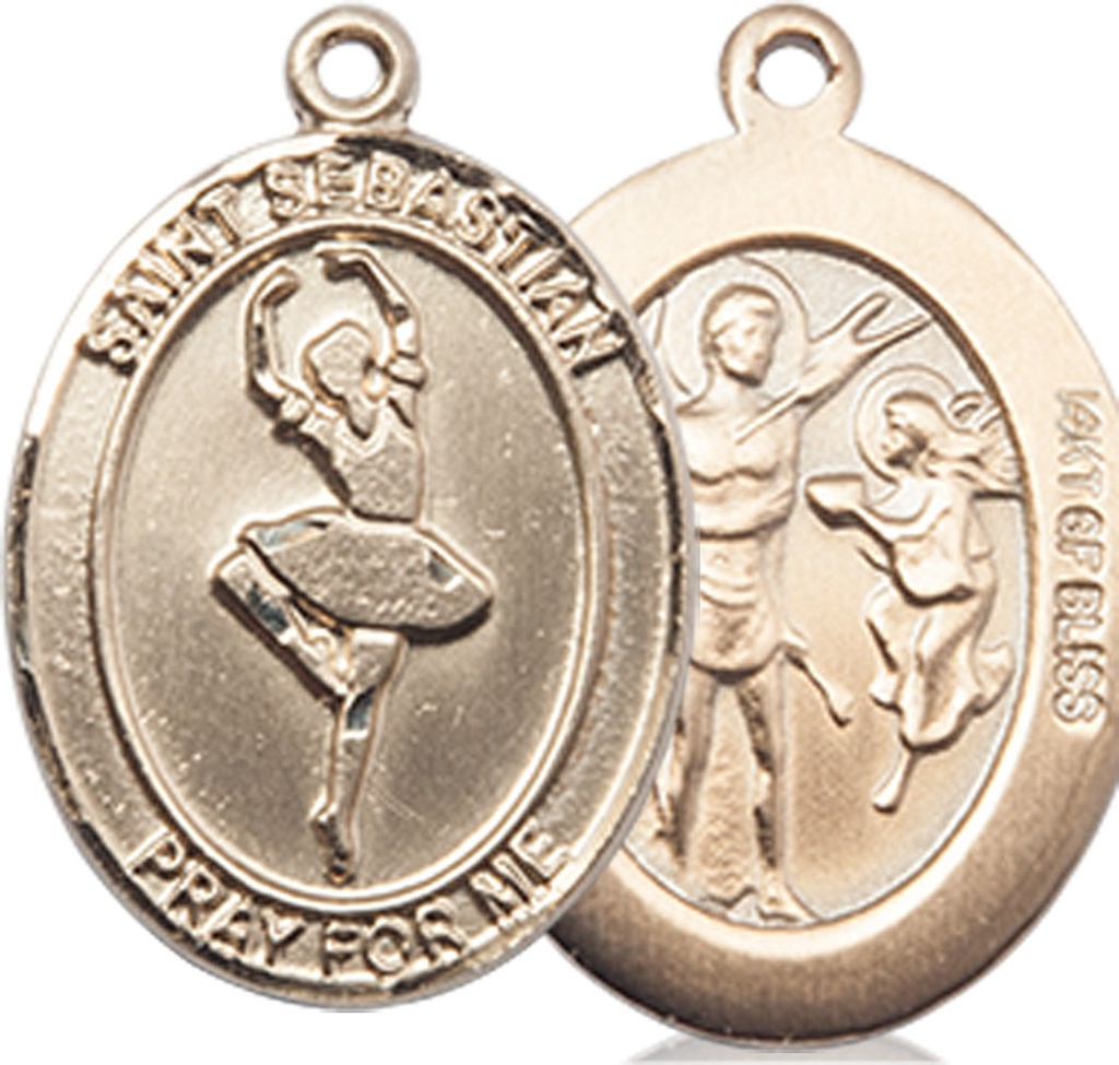 14kt Gold Filled Saint Sebastian Dance Medal