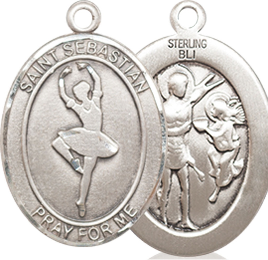 Sterling Silver Saint Sebastian Dance Medal