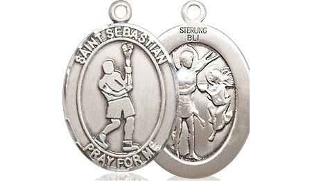 Sterling Silver Saint Sebastian Lacrosse Medal