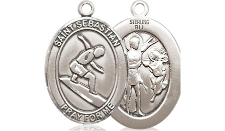 Sterling Silver Saint Sebastian Surfing Medal