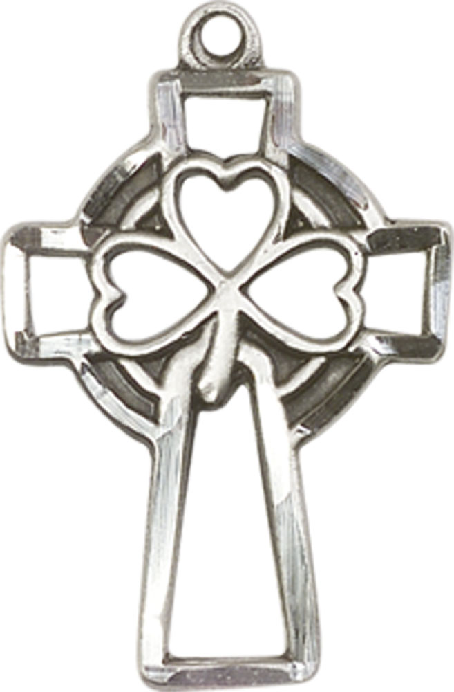 Sterling Silver Shamrock Cross Medal