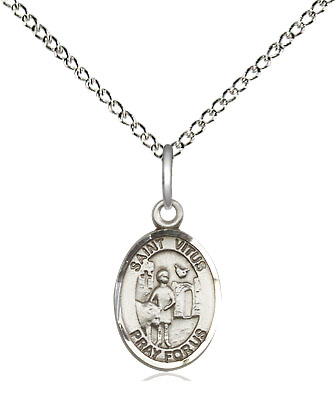 Sterling Silver Saint Vitus Pendant on a 18 inch Sterling Silver Light Curb chain
