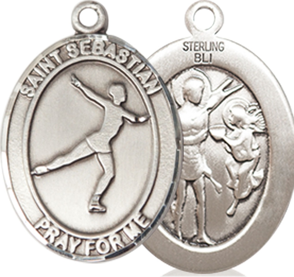 Sterling Silver Saint Sebastian Figure Skating Medal
