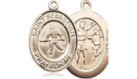 14kt Gold Filled Saint Sebastian Field Hockey Medal