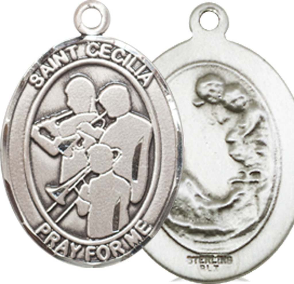 Sterling Silver Saint Cecilia Marching Band Medal