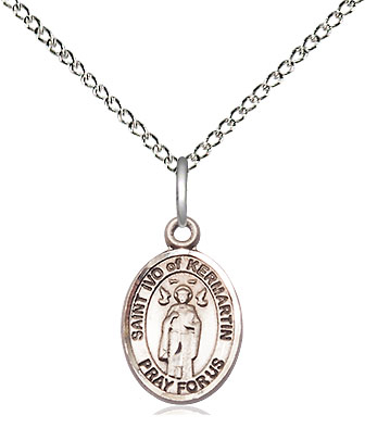 Sterling Silver Saint Ivo Pendant on a 18 inch Sterling Silver Light Curb chain