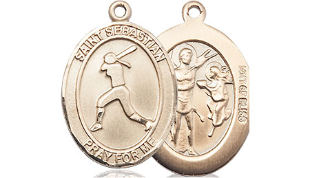 14kt Gold Filled Saint Sebastian  Softball Medal