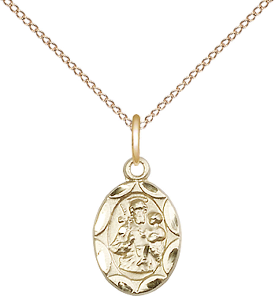 14kt Gold Filled Saint Joseph Pendant on a 18 inch Gold Filled Light Curb chain