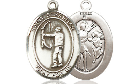 Sterling Silver Saint Sebastian Archery Medal