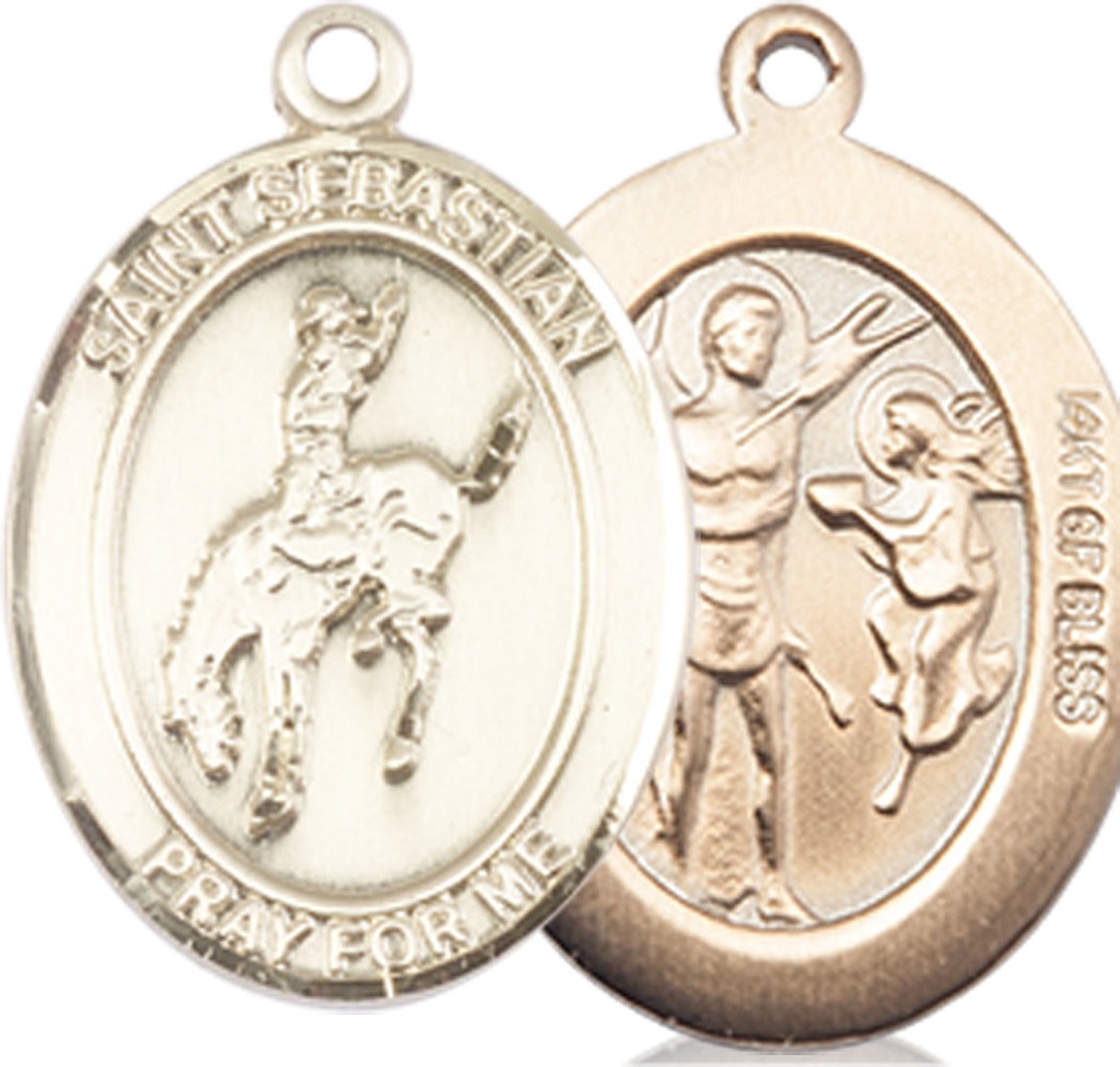 14kt Gold Filled Saint Sebastian Rodeo Medal