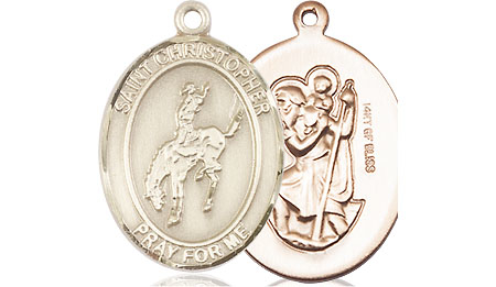 14kt Gold Filled Saint Christopher Rodeo Medal