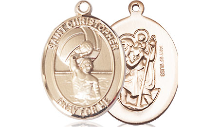 14kt Gold Filled Saint Christopher Water Polo-Men Medal