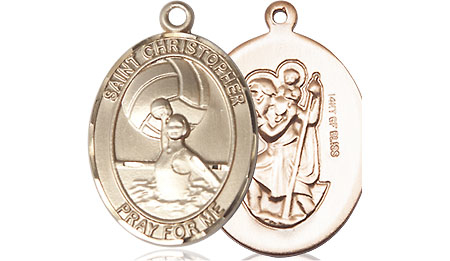 14kt Gold Filled Saint Christopher Water Polo-Women Medal