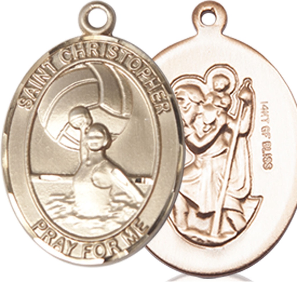 14kt Gold Filled Saint Christopher Water Polo-Women Medal