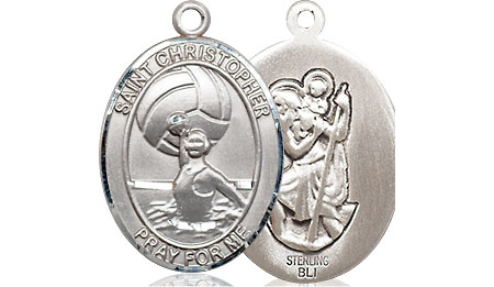 Sterling Silver Saint Christopher Water Polo-Women Medal