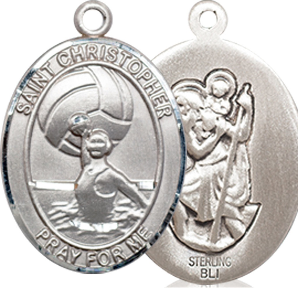 Sterling Silver Saint Christopher Water Polo-Women Medal