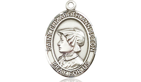 Sterling Silver Saint Elizabeth Ann Seton Medal - With Box