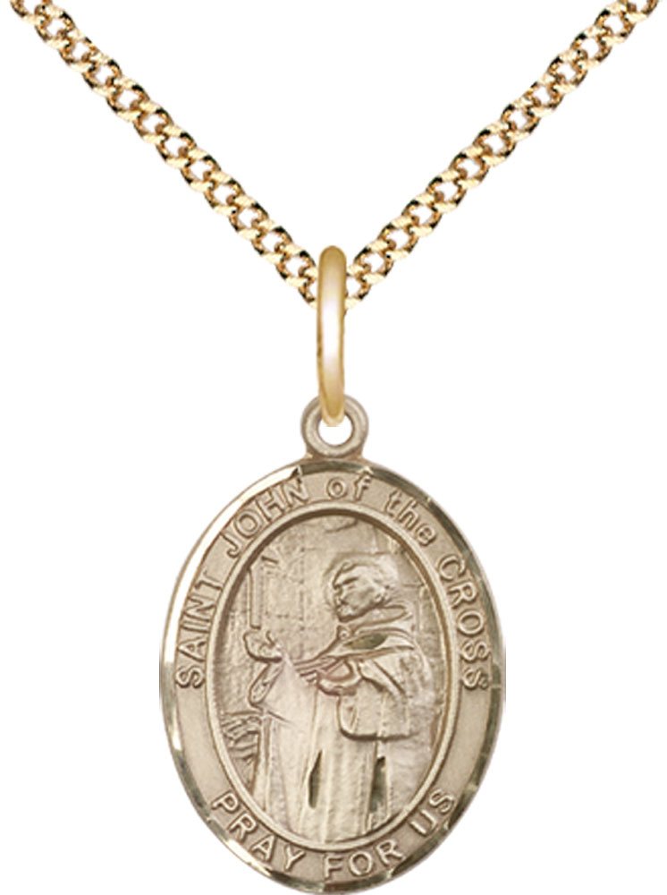 14kt Gold Filled Saint John of the Cross Pendant on a 18 inch Gold Plate Light Curb chain